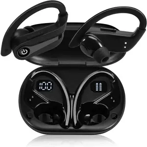 Q63 Wireless Earbuds for Amazon HD 10 (2021) with Immersive Sound True 5.0 Bluetooth Over The Ear Sport Headphones with a Charging Case - Stereo Calls Touch Control IPX7 Sweatproof Deep Bass - Black