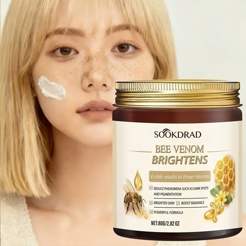 Bee Venom Brightening Cream, Improves Hyperpigmentation, Enhances Radiance, Suitable for All Skin Types, Unisex, 80g, Daily Morning Care