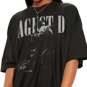 [Sale Up To 45%] Vintage Agust D Rap Hip Hop TShirt, Kpop Suga On Tour, Gift For Fan