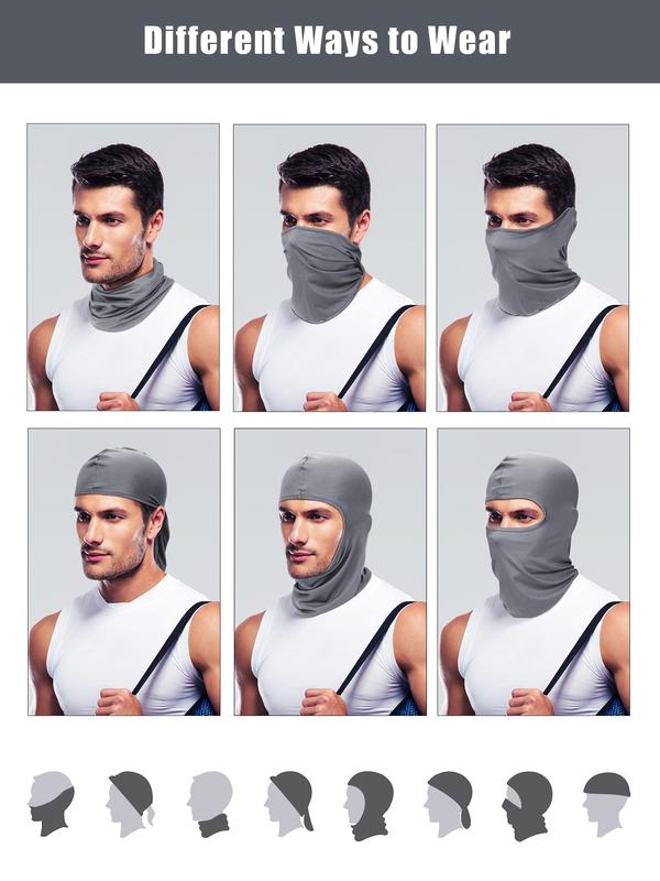 9 Pieces Balaclava Moveable Face Mask Summer Ski Mask Sun Protection Breathable Balaclavas for Men Women Cycling Outdoor Motorcycle Helmet Liner Protective Gear