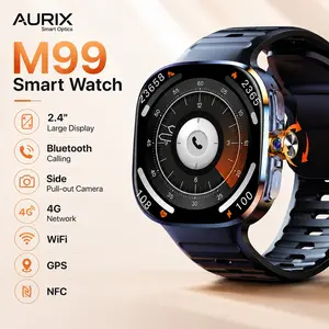 M99 Premium Wearable Smartwatch with 2.4 Inch AMOLED Screen AI Functions Rotating Camera Bluetooth Call Heart Rate Sleep Tracking NFC Long Battery Life