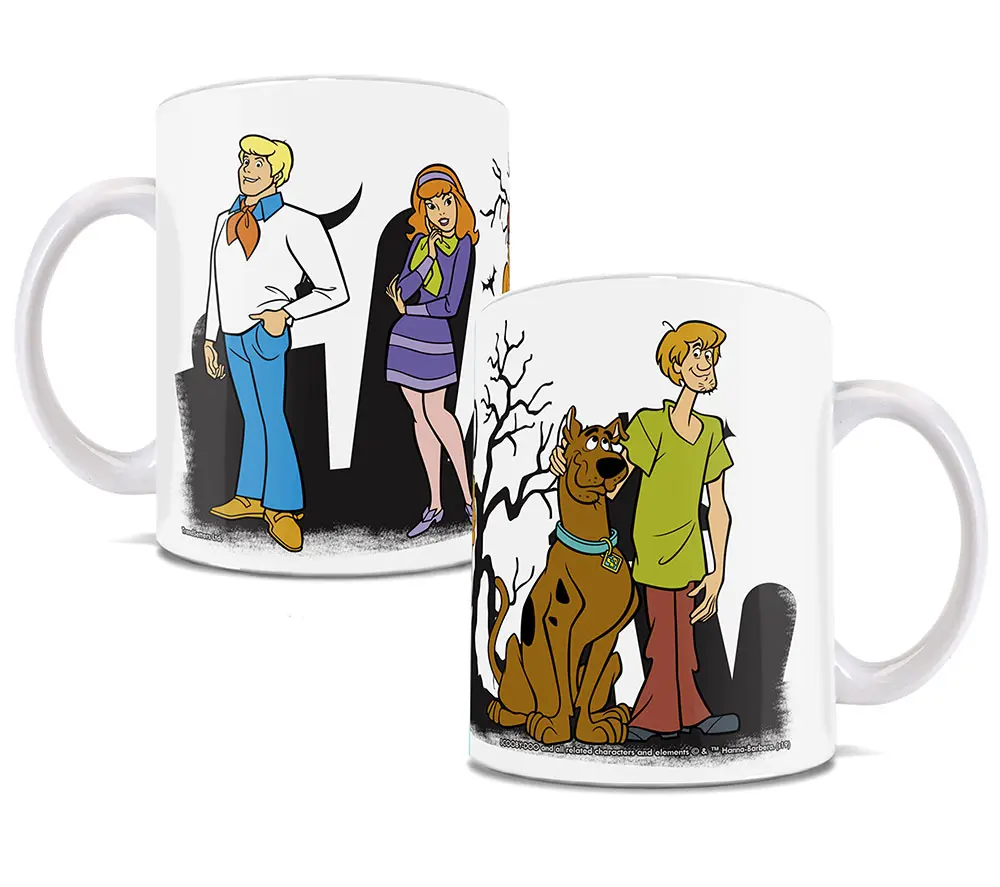 212 MAIN Scooby-Doo Gang Theme Printed Ceramic Coffee Mug - 11oz White Kitchen Drinkware, Reusable Cup with Character Artwork for Scooby-Doo Fans, Machine-Washable Compatible