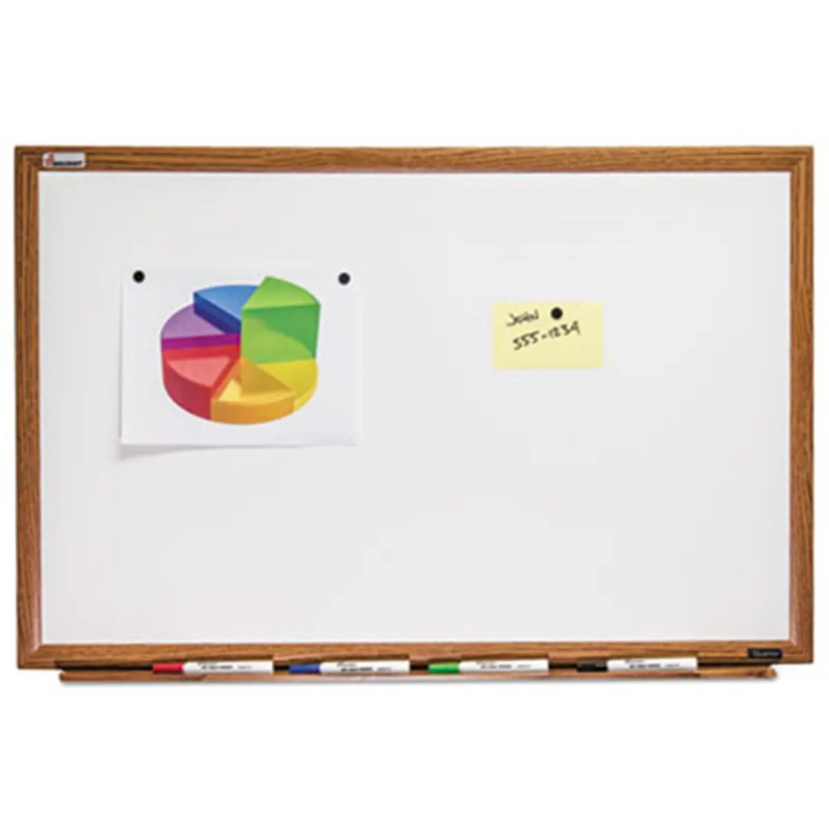 212 MAIN Large Magnetic Porcelain Dry Erase Board with Oak Frame, 48x36 in Streak-Free Scratch-Resistant Durable Surface, for Coaches' Sports Gear Daily Use