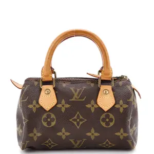 Pre-owned Louis Vuitton Canvas Coated Top Handle Bags Speedy Mini HL Handbag Monogram Canvas by Rebag