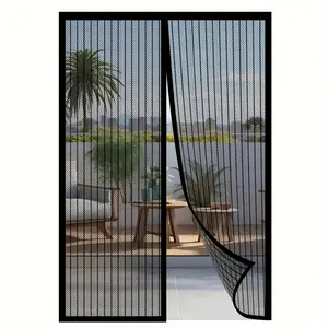 Magnetic Mesh Door Curtain, Screen Door Mesh, Self Sealing Heavy-Duty Mosquito Proof, Summer Anti-Flying Insect, Polyester Fiber Ventilation, Modern Design