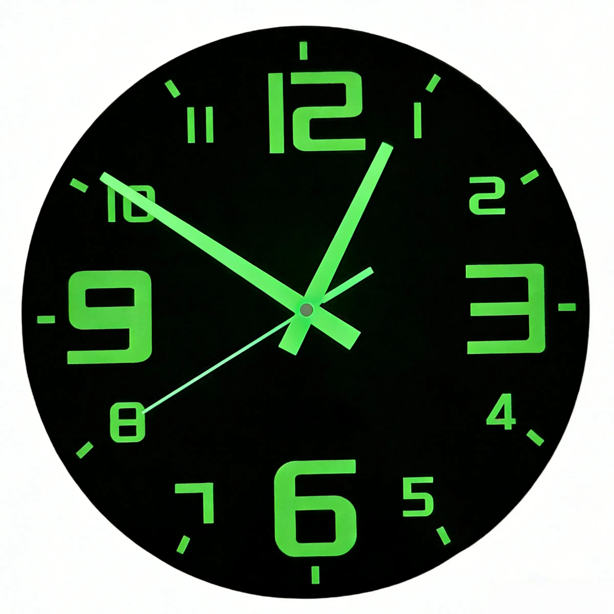 Silent Luminous Vinyl Analog Wall Clock, Non-Ticking Movement, Dial & Numbers, Battery Operated, Living Room Bedroom Kitchen Decor, Home Decor