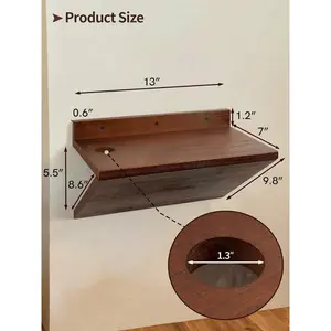 Walnut Floating Nightstand Wooden Hanging Bedside Table With Cable Hole Small Wall Mounted Night Stand Shelf Organizer For Bedroom Livingroom 13 Inch Wide 7 Inch Deep, 8313662 Decor Lightweight Water Proof Set Blue