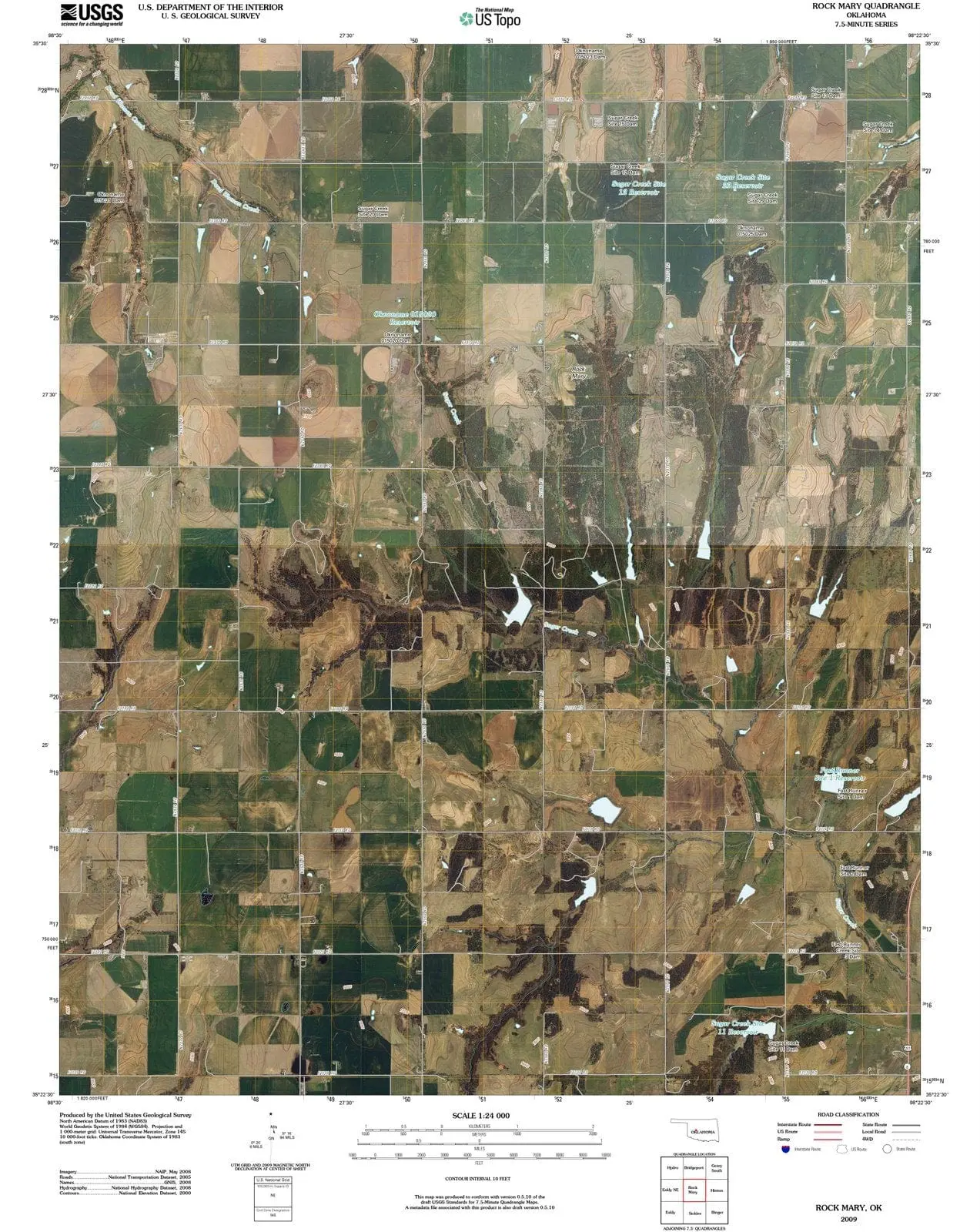 Rock Mary Oklahoma USGS Topographic Quadrangle Map, 2012, 1:24000