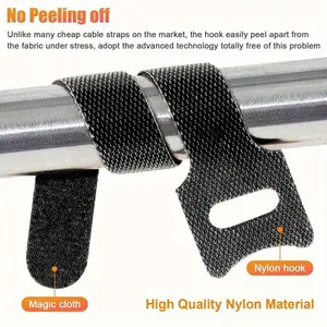 50pcs Reusable Cable Ties with Hook and Loop Fastening, Polyamide Self-Adhesive Cable Organizer Straps for Cord Management