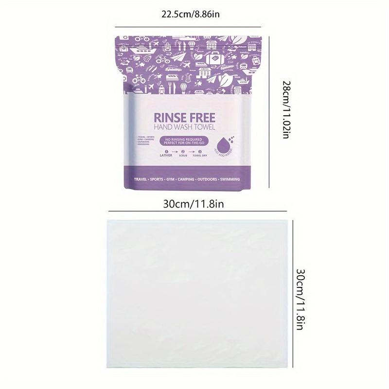 3PACKS Disposable no-rinse shower wipes，Bath Towel with built-in body wash, all-in-one shower towels. Simply wet, rub to lather, and wipe off the foam—no rinsing required. Quickly cleanse your body anytime, anywhere,30*30cm(11.8*11.8in)