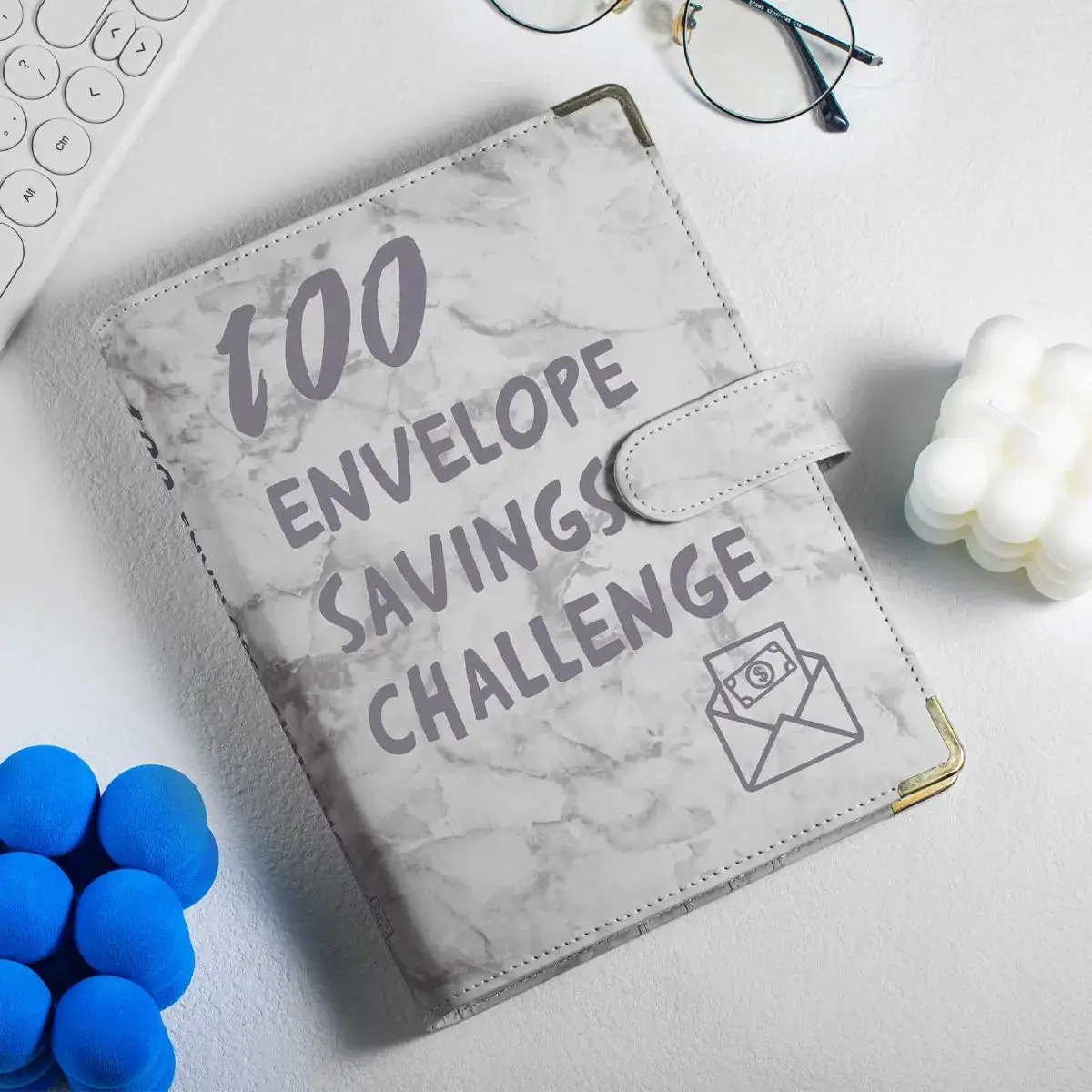100 Days Saving Challenge Plan Accounting Book, 1 Set 100 Days Saving Challenge Plan Cover with Labels & Pvc Pages, 100 Envelope Challenge Budget
