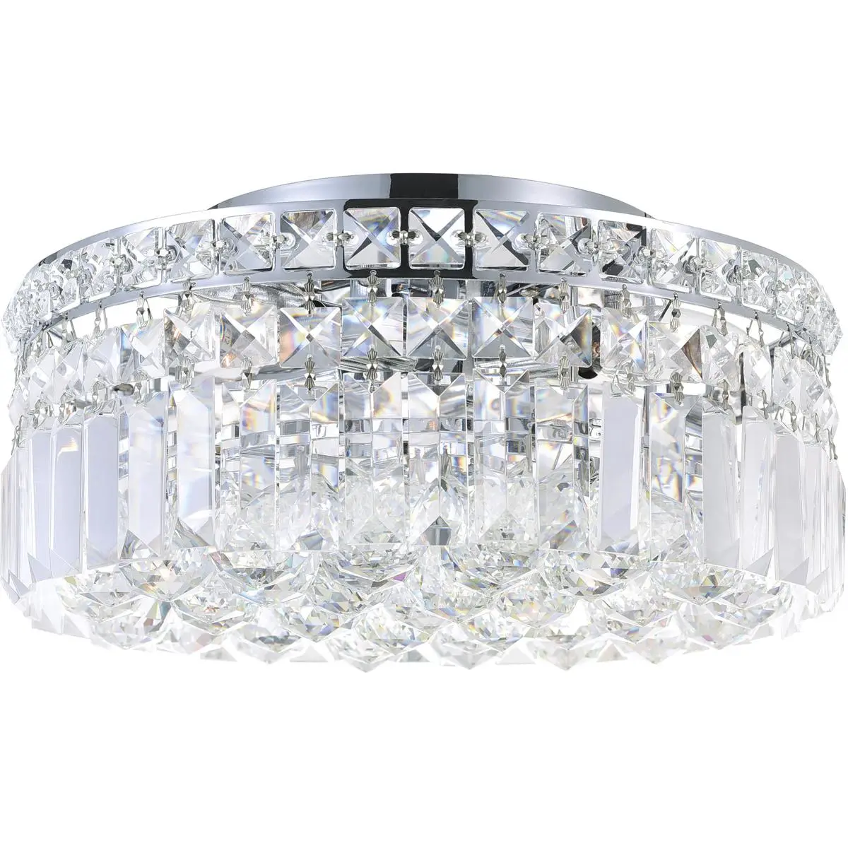 CWI Lighting Colosseum 4 Light 12 inch Chrome Flush Mount Ceiling Light 8005C12C-R