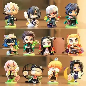 Demon Slayer Blind Box Birth Flower Series Four Small Chara Tanjiro Nezuko Handmade Toy Birthday Gift Decoration