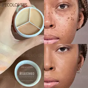 Waterproof Concealer Cream Lasting Full Cover Acne Mark Dark Circles Eye Contour Concealer Tri-color Makeup Palette Moisturizing Face Makeup Cometics