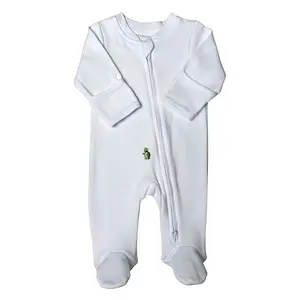 Cotton Baby Romper with Fold-Over Hands & Feet 2-Way Zipper (9–24 Months)