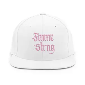 🧢💖 Fmme Strng™ Pink Logo Embroidered Snapback Hat – Structured Essential