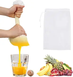 6 Pack Nut Milk Bag  Nylon Cheese Cloth Bag for Straining Washable Nut Bag Strainer 128 In Fine Mesh Bag Strainer for Straining Fruit Juice Coffee  Yogurt Cheese Tofu Cold Brew Filter Bag