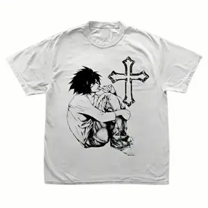 [100% Cotton][Graphic Tee]Anime  Graphic Tee, L Lawliet Tee, Death Note Shirt, Manga Anime Shirt, Unisex T-Shirt, Anime Clothing Top Menswear Womenswear Streetwear.