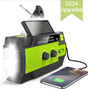 Emergency Power Solution: Portable Hand Crank Solar Audio Radio - 4000mAh