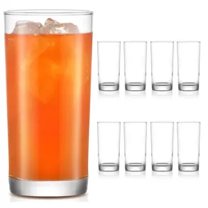 Libbey Heavy Base Drinking Glasses Set of 8, 15.5 Oz Elegant, Weighted Clear Water Glasses, Dishwasher Safe Glass Cups Set for Parties, Birthdays