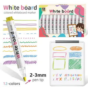 12 Colors Whiteboard Erasable Markers, Quick-Drying High Capacity, Ideal for Teaching & Meetings, Office & School Use
