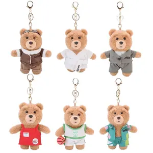 Ted2 Plush Keyring Kawaii Teddy Bear Plush Anime Hobby Stuffed Toy Keychain Bag Pendant Dolls Christmas Birthday Gifts