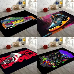 Hypebeast Sneaker & Street Art Flannel Area Rug Collection - Oversized Soft Plush Mats for Bedroom & Sneaker Room, Non-Slip Modern Home Decor #SneakerRug #HypebeastDecor #StreetArtCarpet #FlannelMat #NonSlipRug