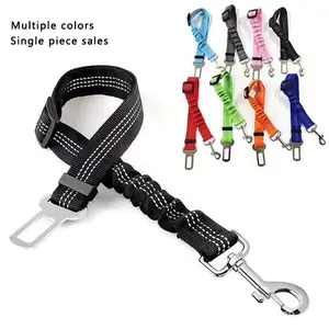 Adjustable Pet Car Seat Belt, Cat Safety Leash, Dog Harnesses Traction Rope for Dogs and Cats, Car Pet Supplies，Dog lead extendable buffer elastic reflective safety lead, dog car safety belt
