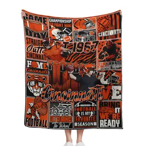 Cincinnati Flannel Blanket – Skin-Friendly & Soft, Multi-Size, Perfect for Air Conditioned Rooms & Indoor Use – Show Your Cincy Pride