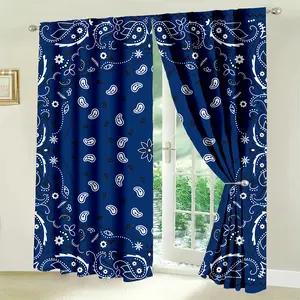 2pcs retro Pattern Artistic Curtains