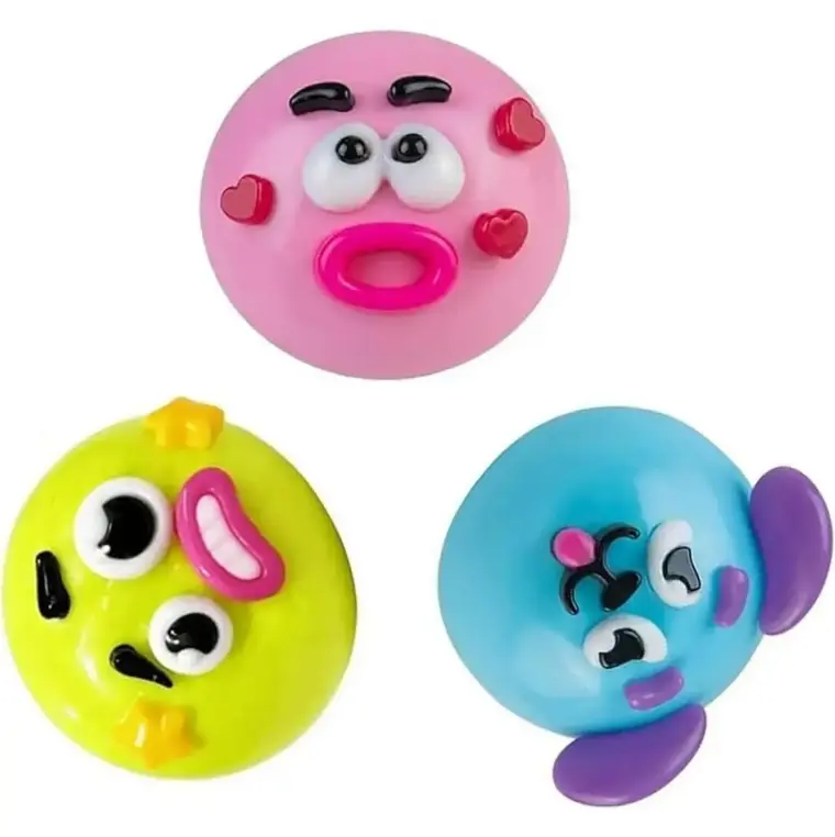 Curiosities Assorted Smushers Slow Rising Squishy Faces - 1 Assorted Smushers Squishy Face - Cute Face Squishies with Soft, Smushy Marshmallow Squish - Fidget and Stress Balls for Kids and Adults