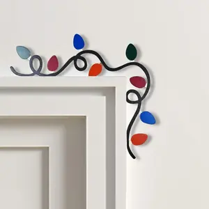 2025 New Metal Christmas Door Toppers Decor, Top Door Frame Corner Sign Decorations, Funny Holiday Home Frame Decor Party Ornament Windows Walls DIY Craft Christmas Wall Signs for Home Decor