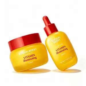 EQQUALBERRY Vitaminllluminating Serum & Cream Set -Vitamin C& Niacinamide I Targets DarkSpotsiStrengthensSkin Barrier with CeramidesIGlowy,Lightweight Hydrationsummerwins