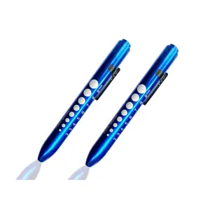 EMI Aluminum LED Pupil Gauge Click Penlight for Doctors, Nurses, and Medical Professionals - 2 Pack