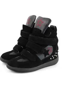 Unique Design Women's Shoes, Thick Sole High Top Dad Sneakers, Fashion Luxury Casual Sports Shoes, Embroidered Woven Synthetic Leather