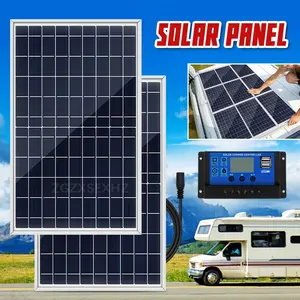 Portable Solar Panel withController, 1 Set 10W Solar Panel Charger, Outdoor Solar Panel Kit for Mobile Power, Camping, Hiking, Car, Boat, Phone, Monitoring
