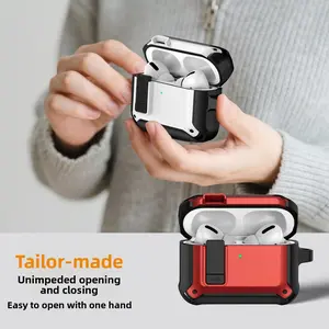 Shockproof Anti-drop Earphone Case with Carabiner, Portable Earphone Protective Cover, Earphone Accessories Compatible with AirPods 4