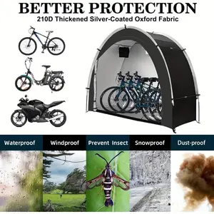 Bike Storage Shed Tent, Outdoor Portable Bicycle Storage Sheds with 210D Oxford Fabric PU4000 Waterproof for 2-3 Bikes, Bike Covers Shelter for Motorcycle, Bike Storage, Garden Tools, Lawn Mower Storage