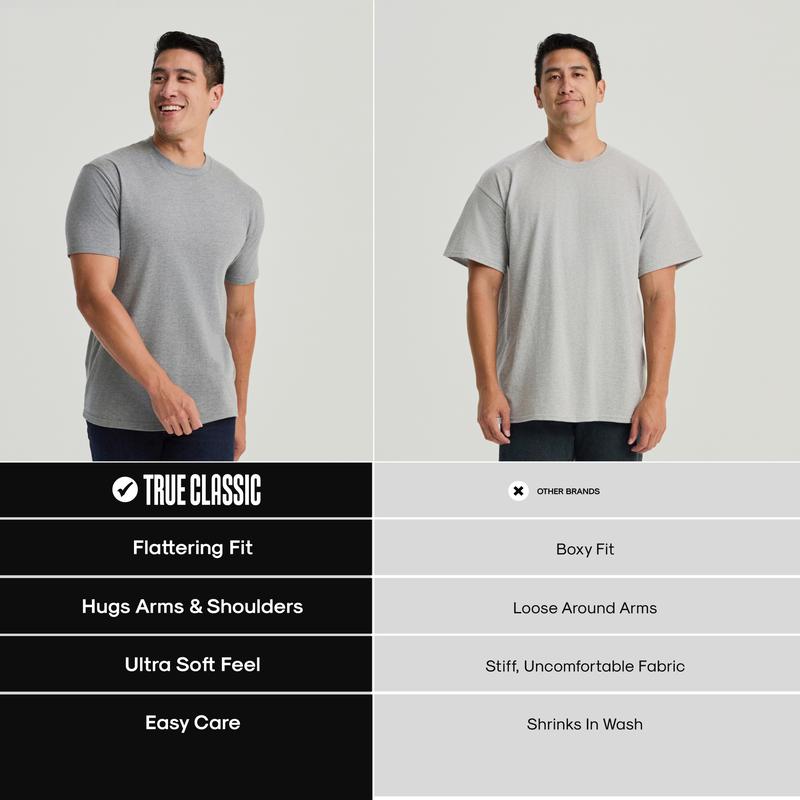 True Classic Men’s Short Sleeve Crew Neck T-Shirt – Premium Fit for Everyday Comfort, Casual Streetwear, Workwear, or Men Gifts