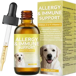 Skin & Coat Supplement, Cat and Dogs for Yeast Relief Drops, Itch Relief for Dogs with Allergies, Inflammation Relief for Dogs, 60ml