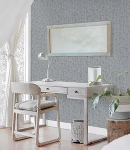 Burlap Textured Gray Wallpaper - Elegant Embossed Wall Covering, Double Roll 33ft x 21in, Made in Ukraine, Premium Quality Unpasted Wall Paper for Bedroom, Living Room or Kitchen (Not Peel and Stick)