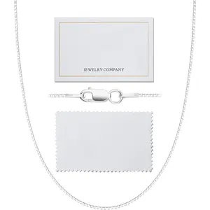 925 sterling silver 1MM & 0.8 Italian box chain necklace 16 " - 30" with silver polishing cloth/thin & strong necklace for women available in 15 lengths