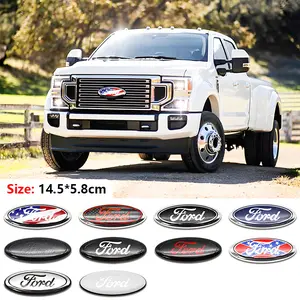 145mm Car Logo Emblem for Ford Edge Escape Fiesta Transit Ranger Fusion Focus 2 3 Mondeo Kuga Auto Front Hood Rear Trunk Sticker Car Truck Decal