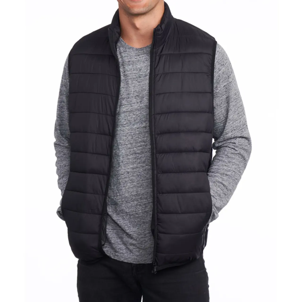Alpine Swiss Clark Mens Lightweight Down Alternative Vest Jacket - Long Zipper Puffer Vest with Pockets
