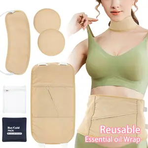 Clearance! Castor Waist Neck Oil Pack Set with Chest Pads Reusable Castor Oil Wrap Mess-Free Castoroil Pack Wrap for Neck Waist 5Pcs Cloth Essential