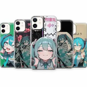 H-Hatsune Miku Phone Case Anime Cover Compatible with iPhone X, 11, 12, 13, 14, 15, 16, 17 Plus Pro Promax & SS Galaxy S21-25 Series