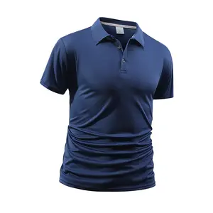 Men's White Slim Fit Polo Shirt Simple Fashion Short Sleeve Casual Versatile Top