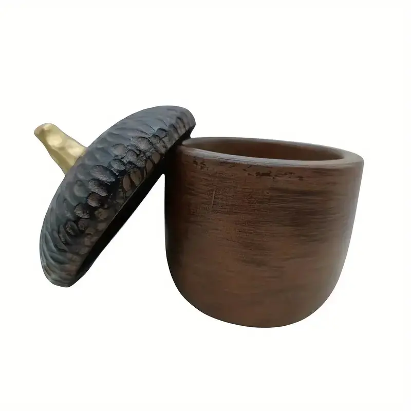 Vintage Acorn Shaped Resin Decorative Jar with Lid, Rustic Gothic Style Storage Jar Organiser Canister, Storage Organizer, Ideal for Garden & Yard Decor, Perfect Gift Packaging, Refillable Jar, Bottles, Resin Container, Home Organizer Storage