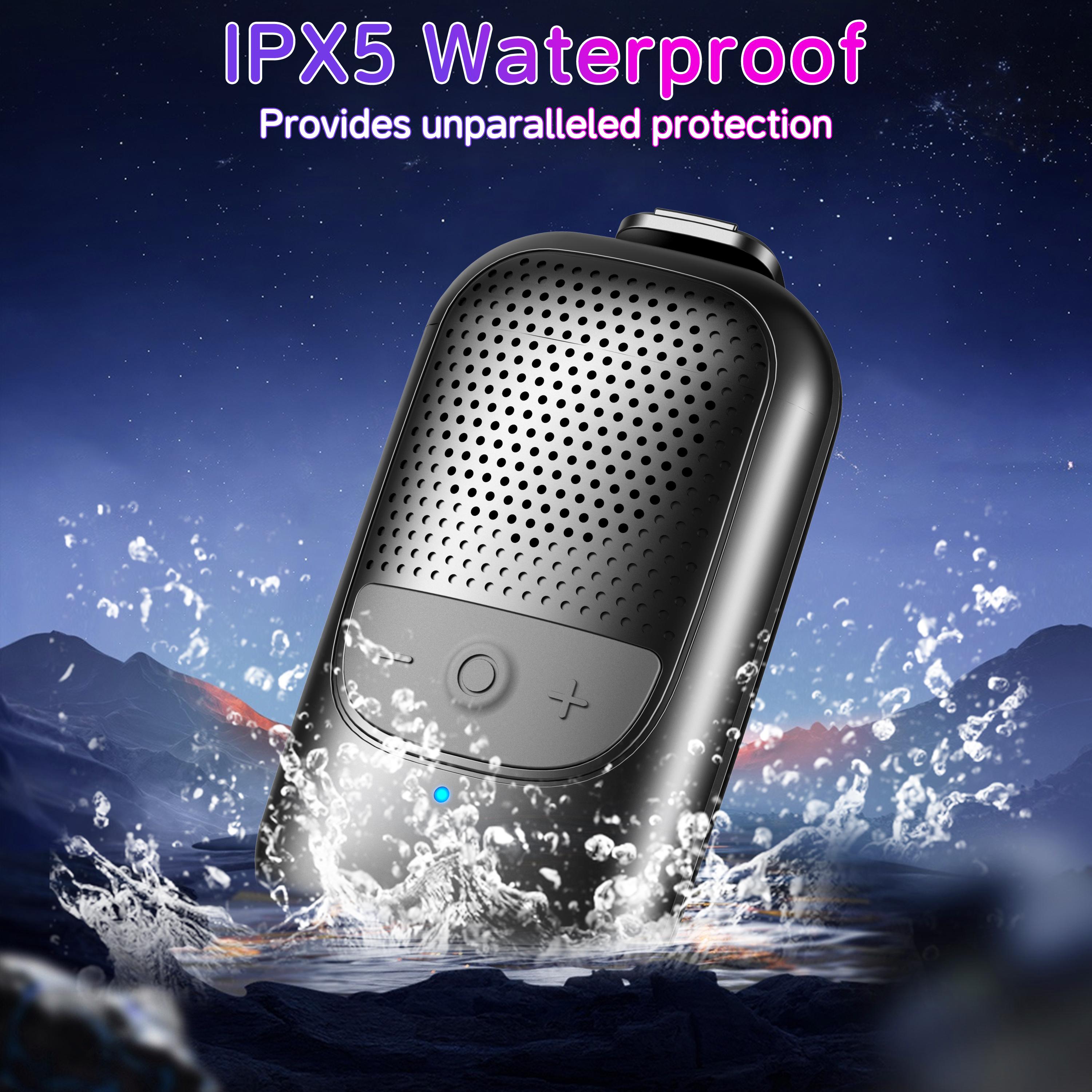 Waterproof Clip-On Bluetooth Speaker – 10H Playtime, Wireless Hands-Free Calls & Music for Work, Hiking, Running, Outdoors
