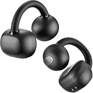 OpenEarRing True Open Ear Earbuds, Lightweight Comfort Open Ear Clip  Earbuds, 40H Play  5.4 Headphones with  Digital Display Design Fit  Running, Workout Black